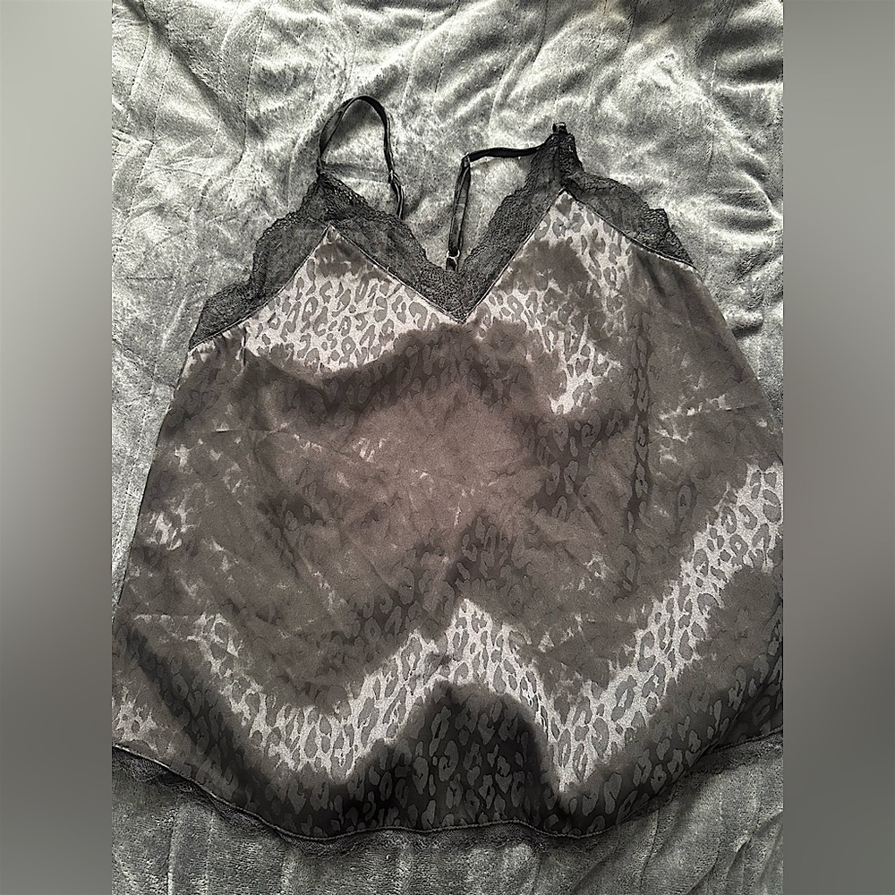 Leopard print silk top
